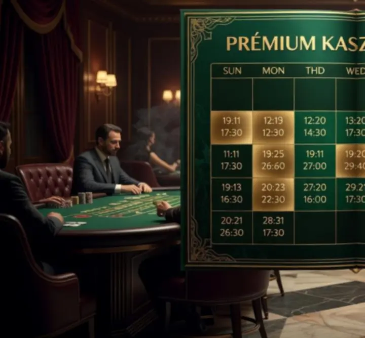 Kalendárium szabad és foglalt kaszinó-esemény dátumokkal