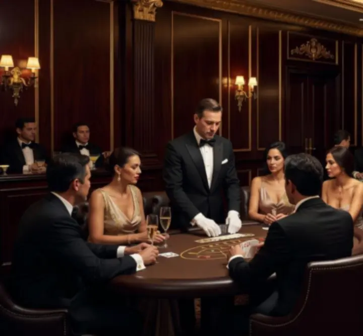 Elegáns privát kaszinóterem poker, rulett és blackjack asztalokkal